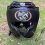 New Custom Genuine Cowhide Leather No Boxing No Life Boxing Gloves Set Head Guard And Groin Guard Cup Protector ( Black )-1