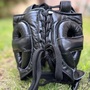 New Custom Genuine Cowhide Leather No Boxing No Life Boxing Gloves Set Head Guard And Groin Guard Cup Protector ( Black )-2