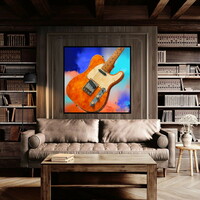 Orange Electric Guitar Art Print - Thumbnail 3