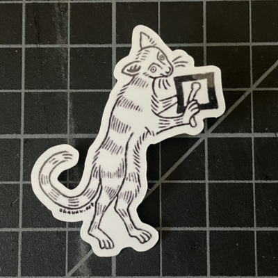 Drum cat sticker