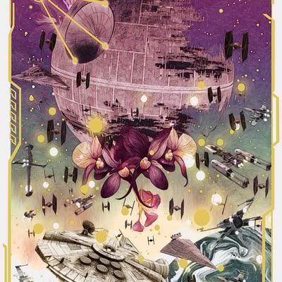Death star gold foil print