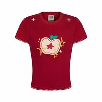 Retro simple hot girl short sleeve T-shirt - Thumbnail 2