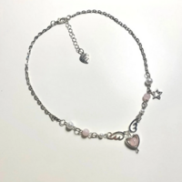 Cute Star and Heart Necklace with Wings Pendant - Thumbnail 2