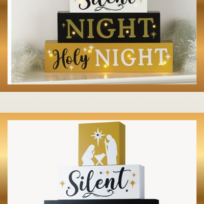 Wooden silent night light up sign - final sale