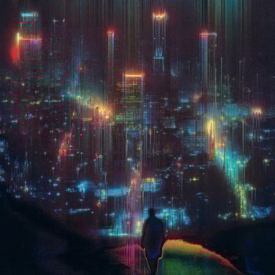 City of forgotten dreams - large giclée print - 16" x 21" - Thumbnail 1