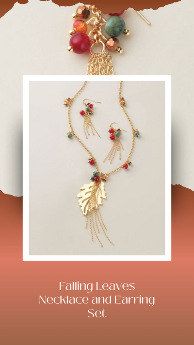 Falling Leaves Necklace and Earring Set