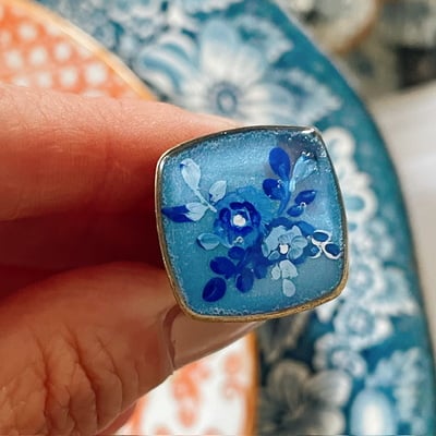 Hand painted ring no.07