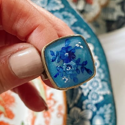 Hand painted ring no.08