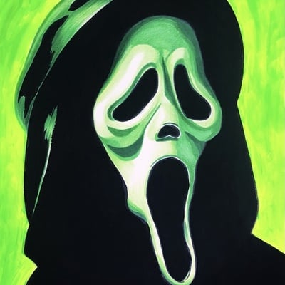 Green ghost print