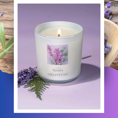 Avon senses gratitude lavender & cedarwood candle