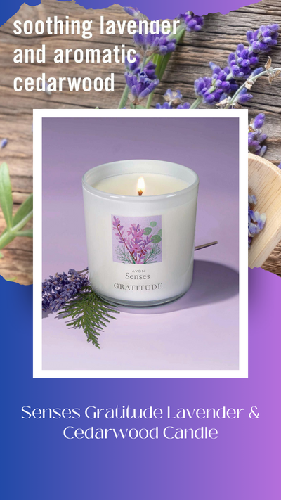 Avon Senses Gratitude Lavender & Cedarwood Candle