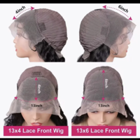 100% Malaysian Human Hair 13x6 Lace Front Wig 38 Inches Bone Straight, 200% Density - Thumbnail 2