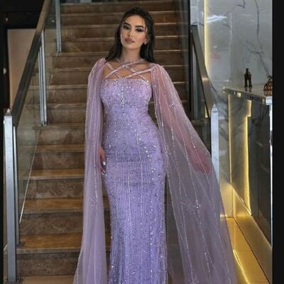 Luxury mermaid sequins lace pink prom dresses evening gowns formal party gowns - Thumbnail 1