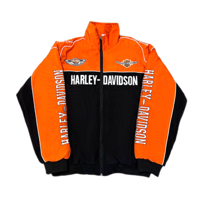 "harley davidson" 100th anniversary jacket orange