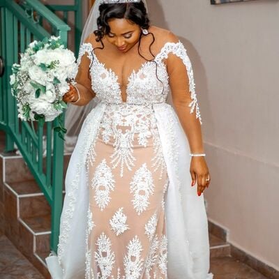 Luxury wedding dress, mermaid afrcian girls appliques bridal dress bridal gown - Thumbnail 1
