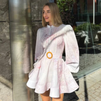  Classy and Stylish  Long Sleeve Printed Dress - Thumbnail 1