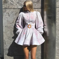  Classy and Stylish  Long Sleeve Printed Dress - Thumbnail 2