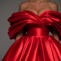 Pleated Ball Gown Style Corset Cocktail Dress for Women - Thumbnail 3