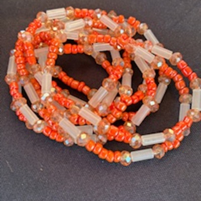 Peach bellini waist beads