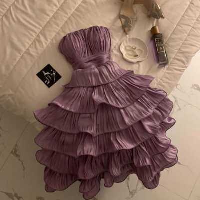 Chic strapless short homecoming dress  - Thumbnail 1