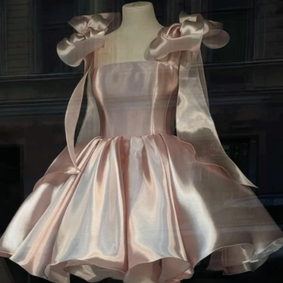 Cute pink short evening homecoming dress - Thumbnail 1