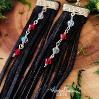 Black Leather Earrings - Thumbnail 1