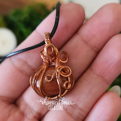 Copper pumpkin w/sunstone