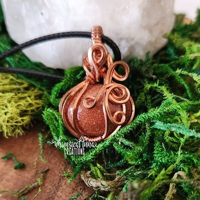 Copper pumpkin w/sunstone - Thumbnail 3