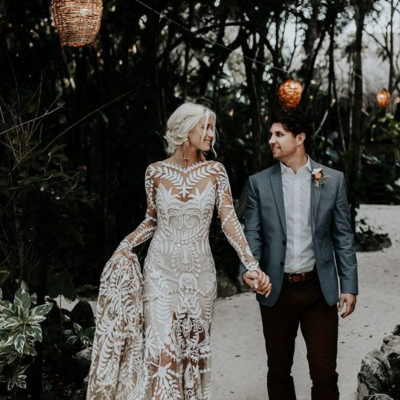 Vintage chic bohemian lace wedding dresses