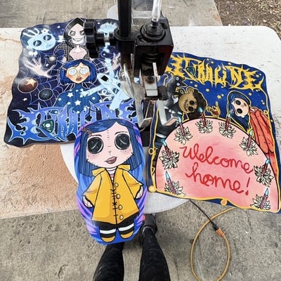 Coraline woodcut (all sizes)