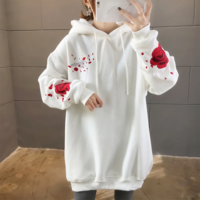 Crane and Rose Embroidered Hoodie - Thumbnail 6