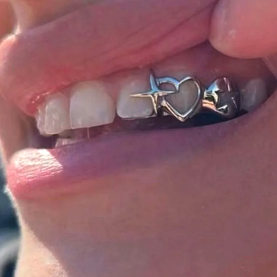 Free shipping-hollow heart & star grillz