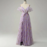 Elegant Ruffled Lace & Tulle Evening Dress for Women - Thumbnail 4