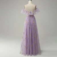 Elegant Ruffled Lace & Tulle Evening Dress for Women - Thumbnail 6