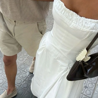 A line sleeveless square neck ivory prom dresses - Thumbnail 1