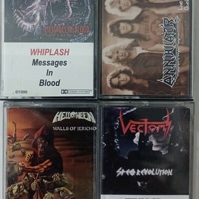 Whiplash,annihilator, helloween, vectom tapes 