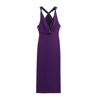 Fashionable sexy hot girl halter neck slim dress - Thumbnail 1