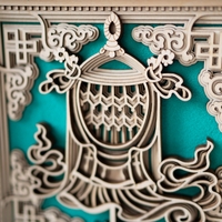 STEREOWOOD Auspicious Banner Multi-Layer Wooden Art, Creative Gifts - Thumbnail 4