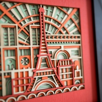 STEREOWOOD France Multi-Layer Wooden Wall Art, Creative Gifts, Laser Cut - Thumbnail 6