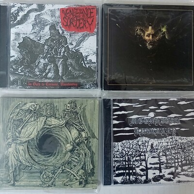 Ven geance sorcery, behemoth, watain, moonlight butchery cds