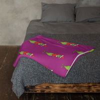 The Grinch purple Throw Blanket - Thumbnail 2