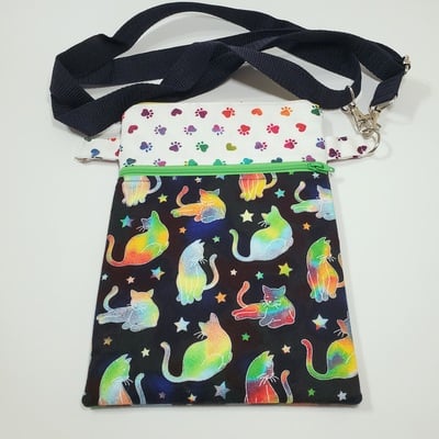 Rainbow cats crossbody bag
