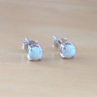 BOXED GIFT SET/925 White Opal Pendant & 18 inch Silver Chain/Sterling Silver Opal Necklace/Opal Jewellery/Opal Jewelry/ U.K - Thumbnail 4