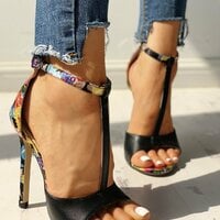 Women's stiletto peep-toe sandals 3 colors - Thumbnail 1