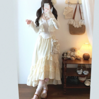  Vintage Ruffle  High Waist A-Line Skirt  - Thumbnail 3