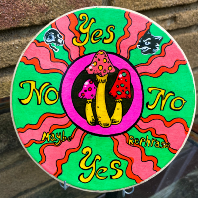 Retro hand-painted wooden pendulum board - Thumbnail 1