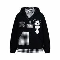 Sweet and cute fun embroidered fake two-piece sweatshirt jacket - Thumbnail 5