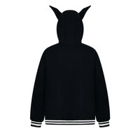 American Retro Striped Puppy Hooded Sweatshirt Jacket - Thumbnail 1