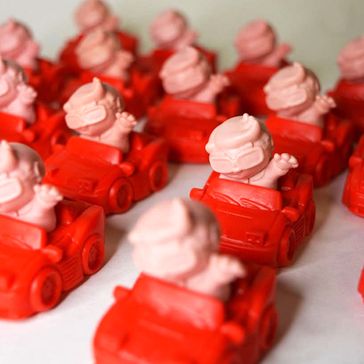 Wall street willy minifigure in ferrari