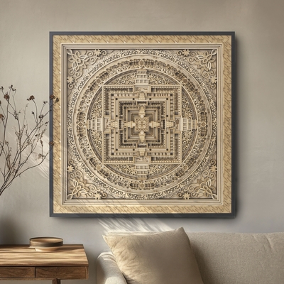Stereowood kalachakra mandala multi-layer wall art, mandala laser cut, rustic home wood wall art, 3d wall art,mandala svg,wood mandala - Thumbnail 3